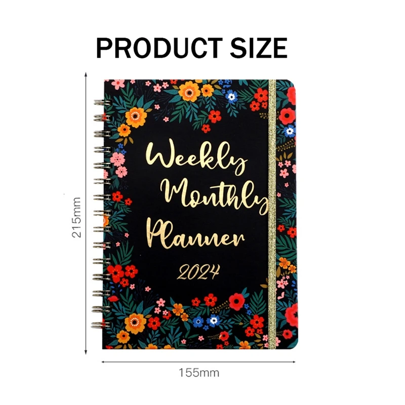 A16R-2024 Planner, Weekly Monthly Planner 2024 With Tabs, Jan - Dec 2024, Planner Weekly Planner Spiral Bound, 15.5X21.5Cm