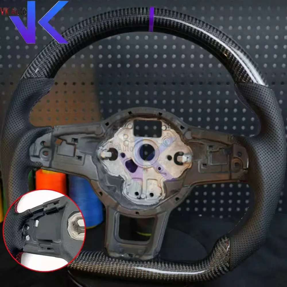 Carbon Fiber op maat gemaakte stuurwiel leder Alcantara voor Tiguan Passat VW Golf MK7 7.5 GTI GTD GTE 2013-2020 GTI