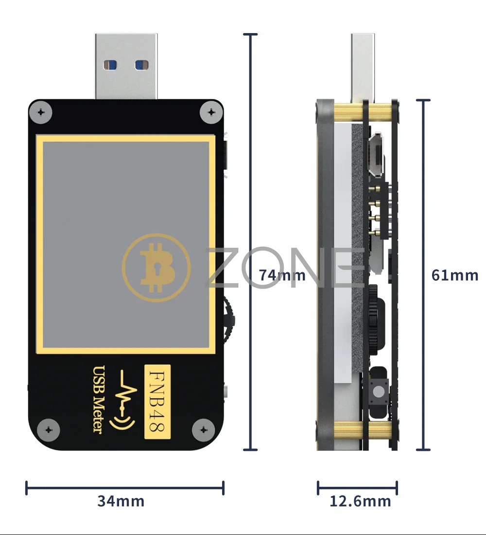 Imagem -02 - Multi-function Usb Tensão Medidor de Corrente Fast Charge Tester qc pd Protocolo Original Fnirsi-fnb48 Novo