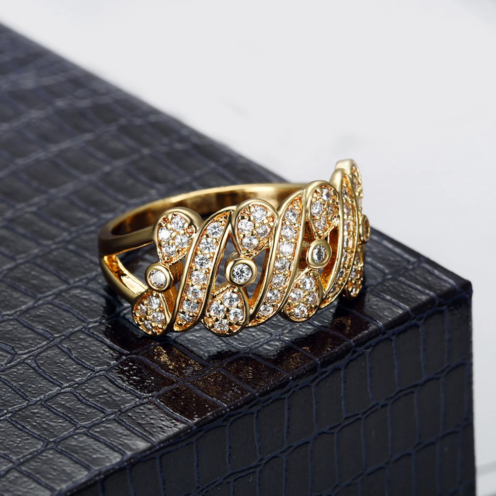 

2pcs Zircon Ring Bowknot Design Fashion Ladies Ring Copper Finger Jewelry Decor for Festival Anniversary Women Metal Fashion