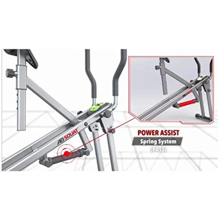 Ab Squat Workout Machine for home gym use, steel construction, black finish, compact foldable design with non-slip footpads view 3