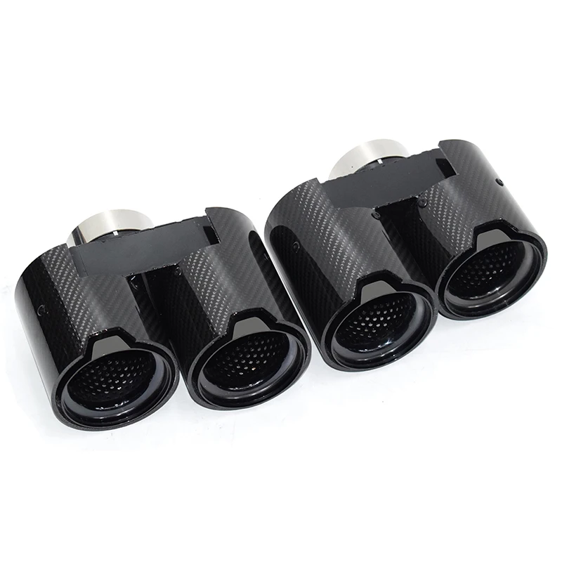 DEX Performance Styles Exhaust Tips for 3/4 Series (G20/G21/G22/G26)-Carbon Fiber & Stainless Steel Smooth Finish Tailpipe