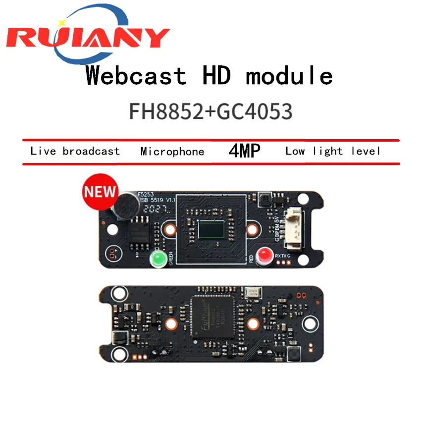 USB Computer Camera Module, Iluminação Starlight, Adequado para uma Variedade de Transmissão Ao Vivo, Free Drive, 4 Million HD