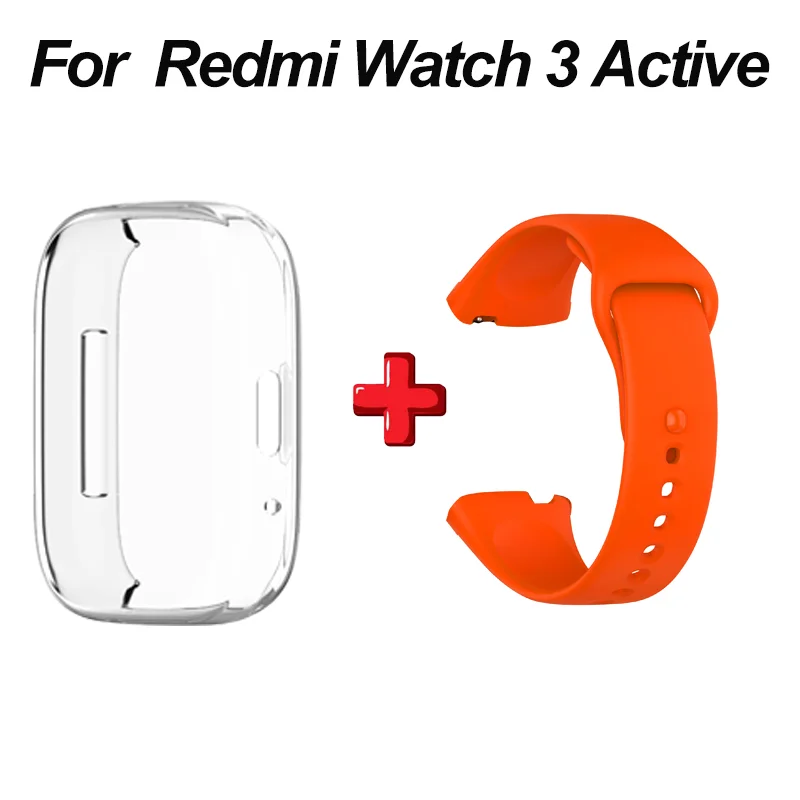 حافظة وحزام شفاف من البولي يورثين الحراري ، 2 في 1 ، حافظة واقية من السيليكون الناعم ، ممتص صدمات بحزام متوافق مع ساعة Redmi 3 Active #3