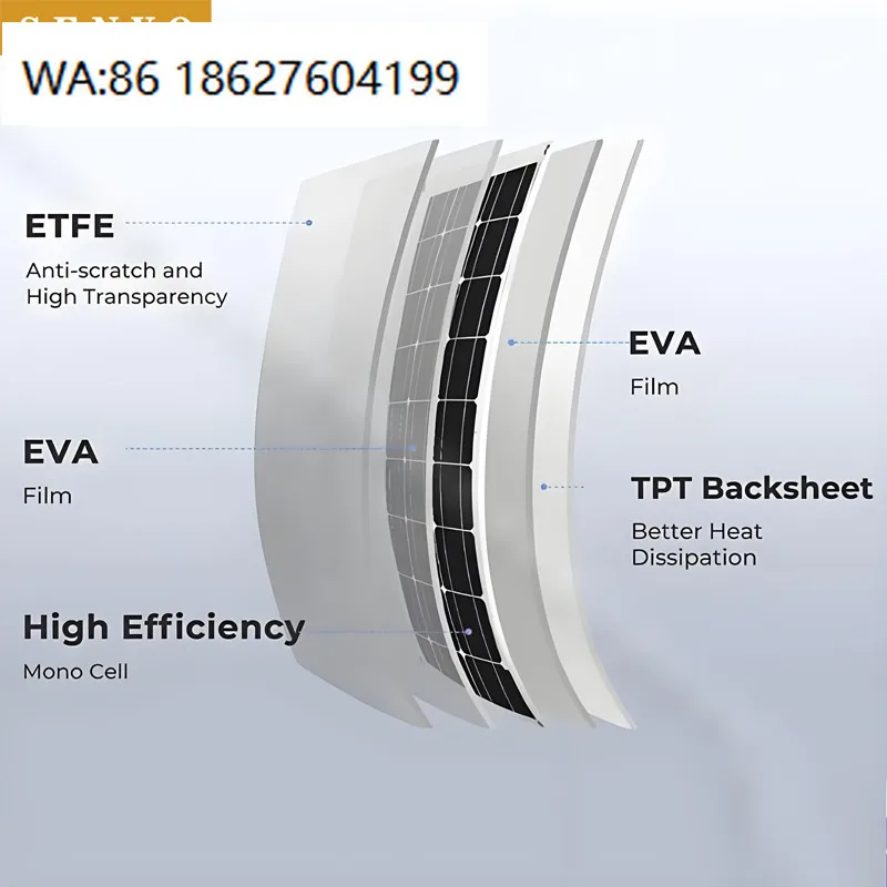 

400W Waterproof Flexible Monocrystalline Solar Panel, Bendable Design for Car Boat Home Off Grid Power Generation
