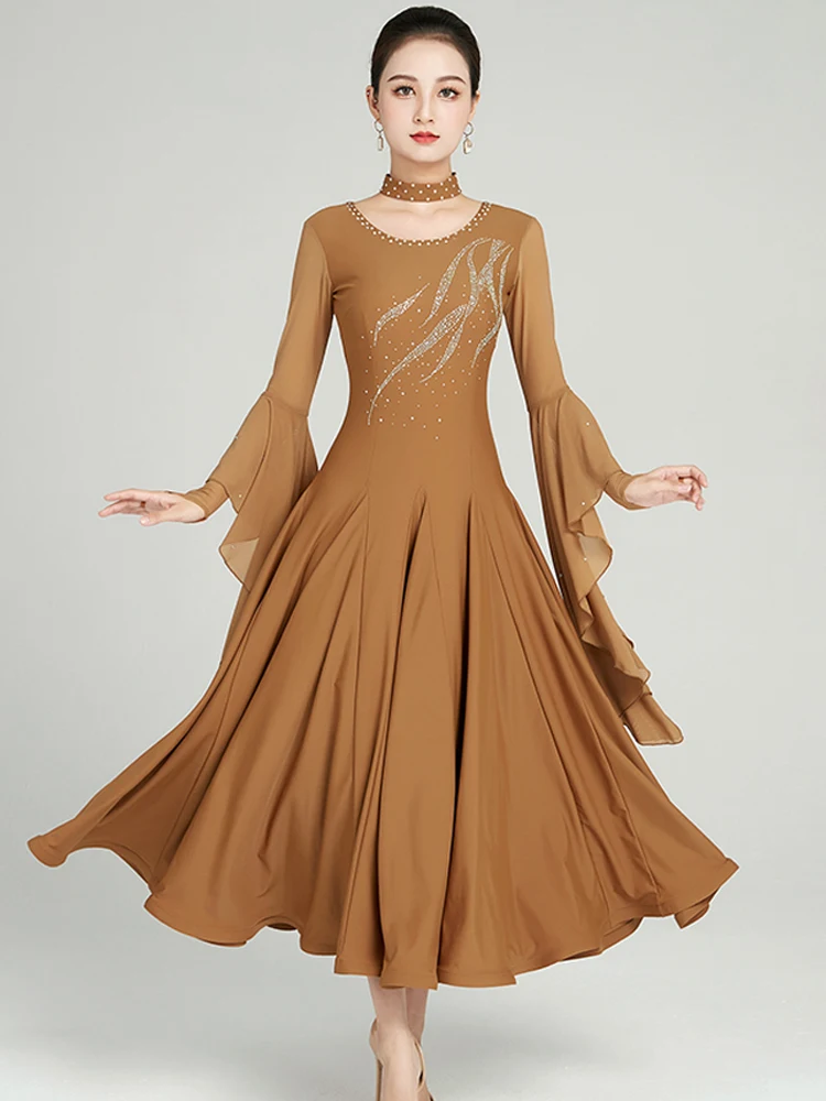 

2023 New Ballroom Dance Competition Dress Dance Ballroom Waltz Dresses Standard Dance Dress Q193