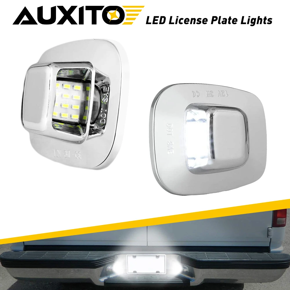 2Pcs License Plate Light LED Lamp Bright For 1988-2000 Chevy C/K 1500 2500 3500 CANBUS No Error 6000K White