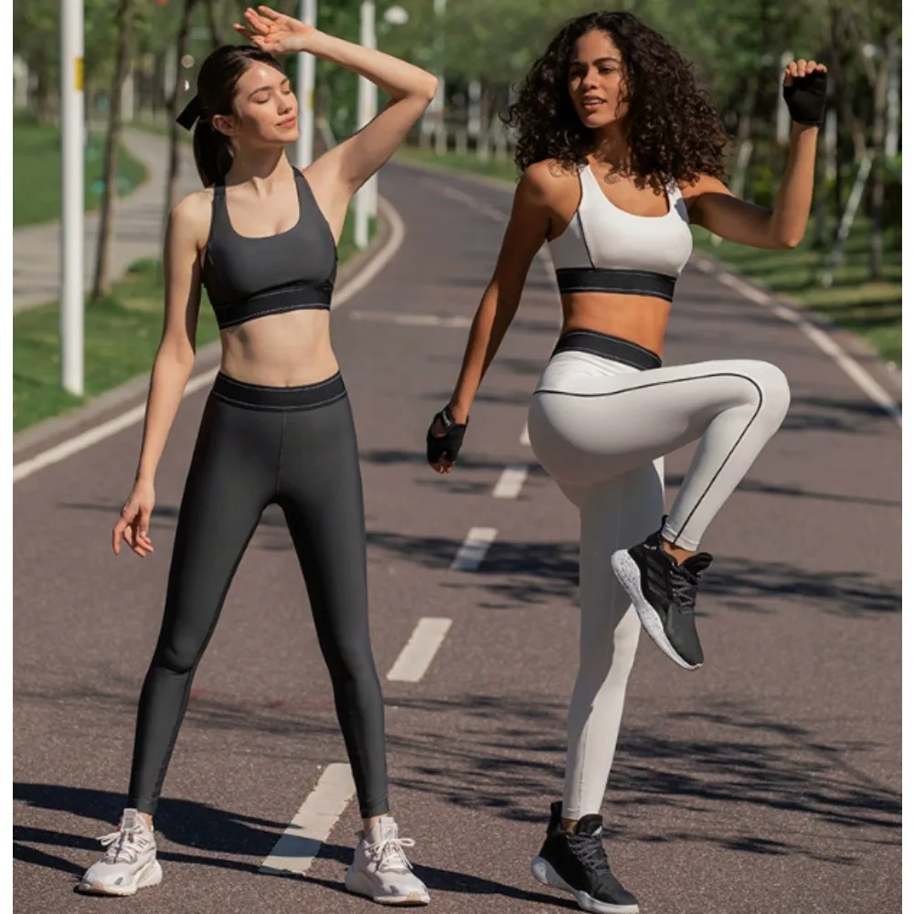 color clashing yoga pants women fitness high waisted hip lifting exercise workout pants