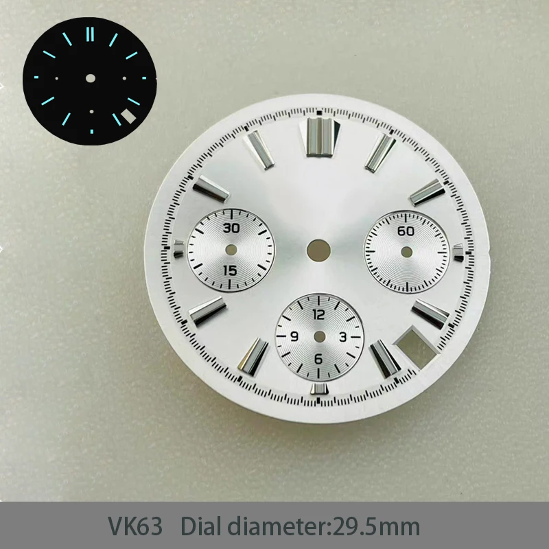 For VK63 Panda Dial Diameter 29.5mm BGW9 Blue Green Luminous Diver's Watch Quartz Movement Watch Accessories