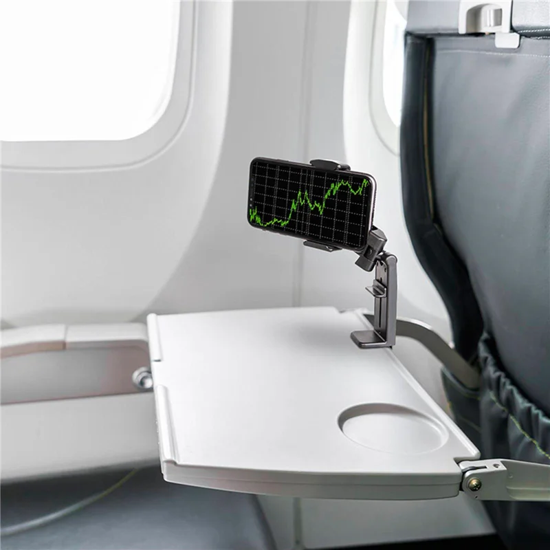 Portable Phone Holder Travel Airplane Train Bus Seat Foldable Support for Iphone 14 13 Samsung Xiaomi Rotatable Phone Stand