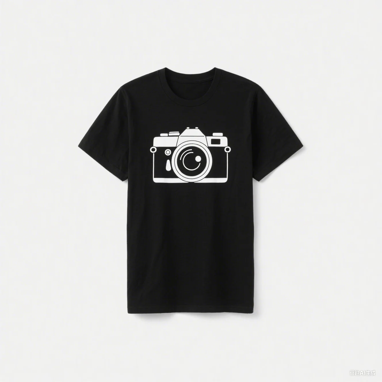 خمر عدسة الكاميرا وأزرار مصراع نمط طباعة القطن تي شيرت للجنسين قصيرة الأكمام جولة الرقبة الصيف عارضة الأزياء الأعلى