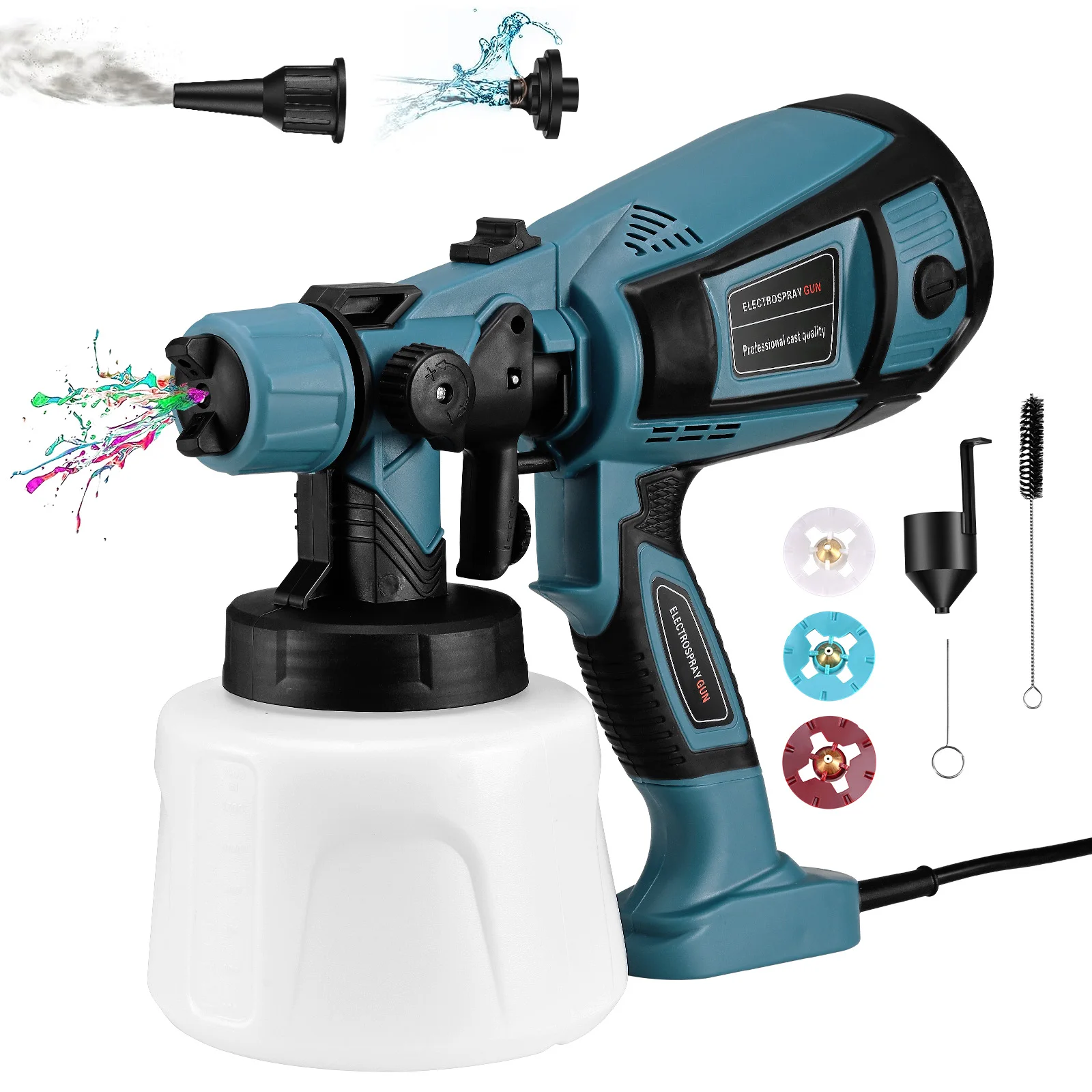 1400 ml 650 W elektrisch spuitpistool Draadloos verfspuit Auto-meubels Stalen coating Airbrush Compatibel voor Makita 18 V batterij