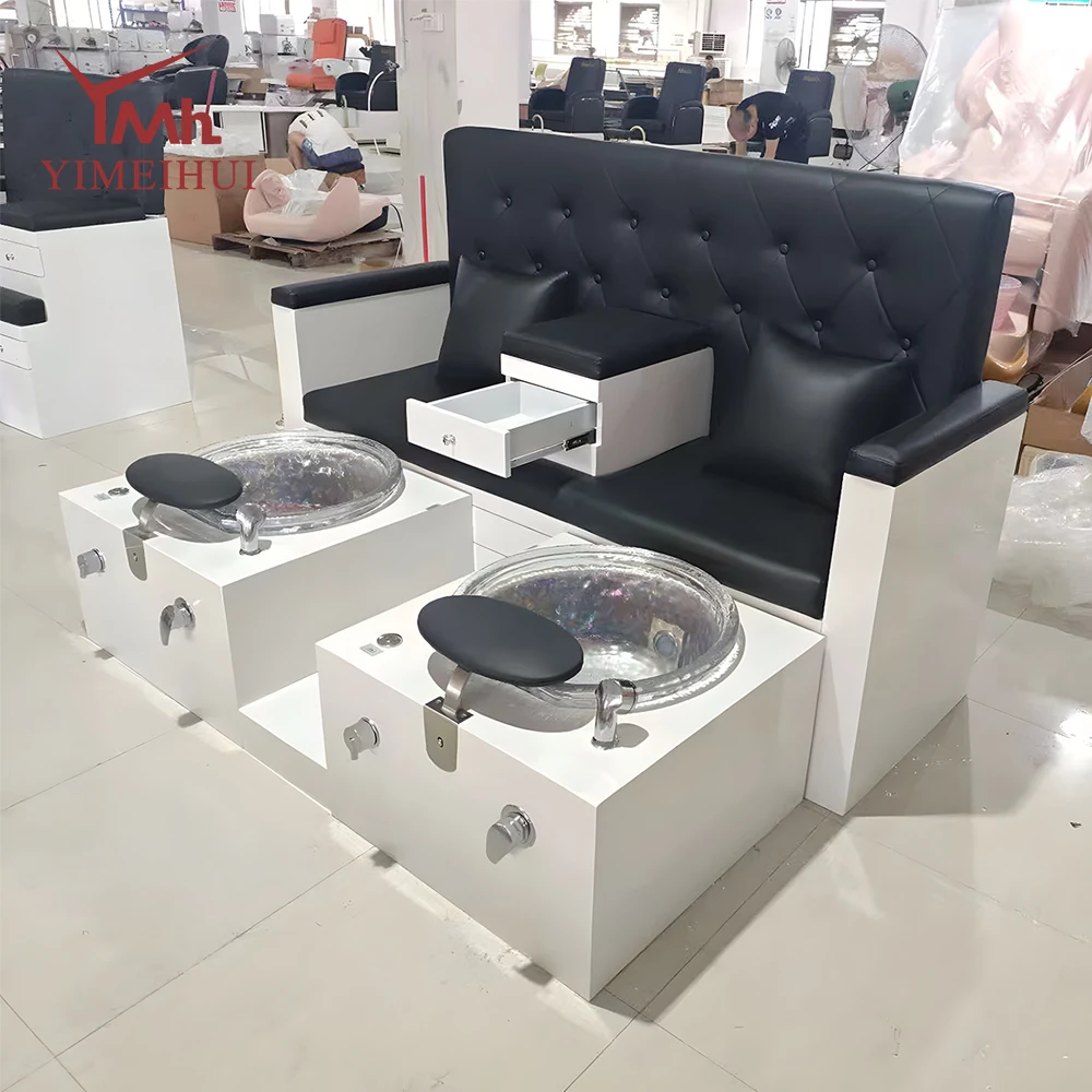 Double seaters foot spa manicure footbath chairs luxury pedicure double chairs