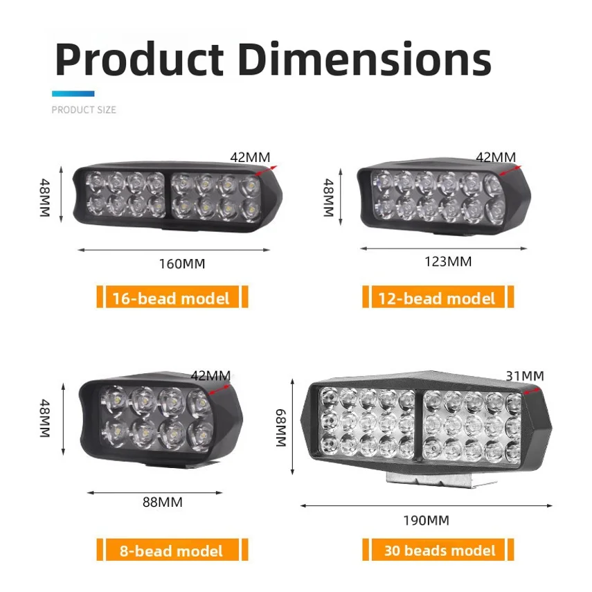 Electric Motorcycle Light Modified With External Spotlight, Super Bright Led Headlight For Three-wheeled Electric Scooters