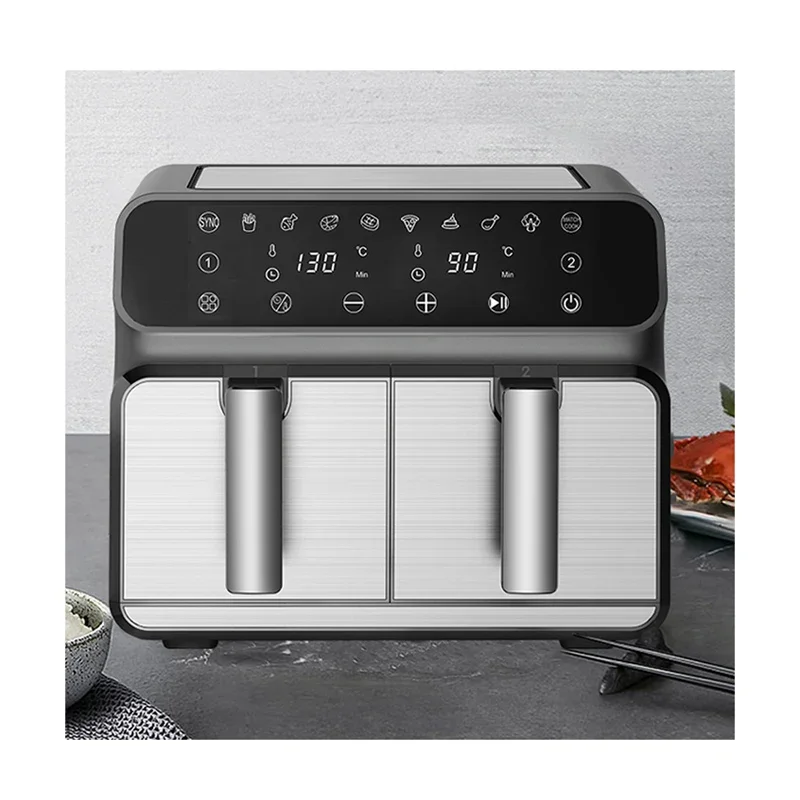 Digital Air fryer Wholesale Air Frier Dual Basket 8L 8 Litres  Electric Touch Screen Commercial No Oil Smart Double Air fryers