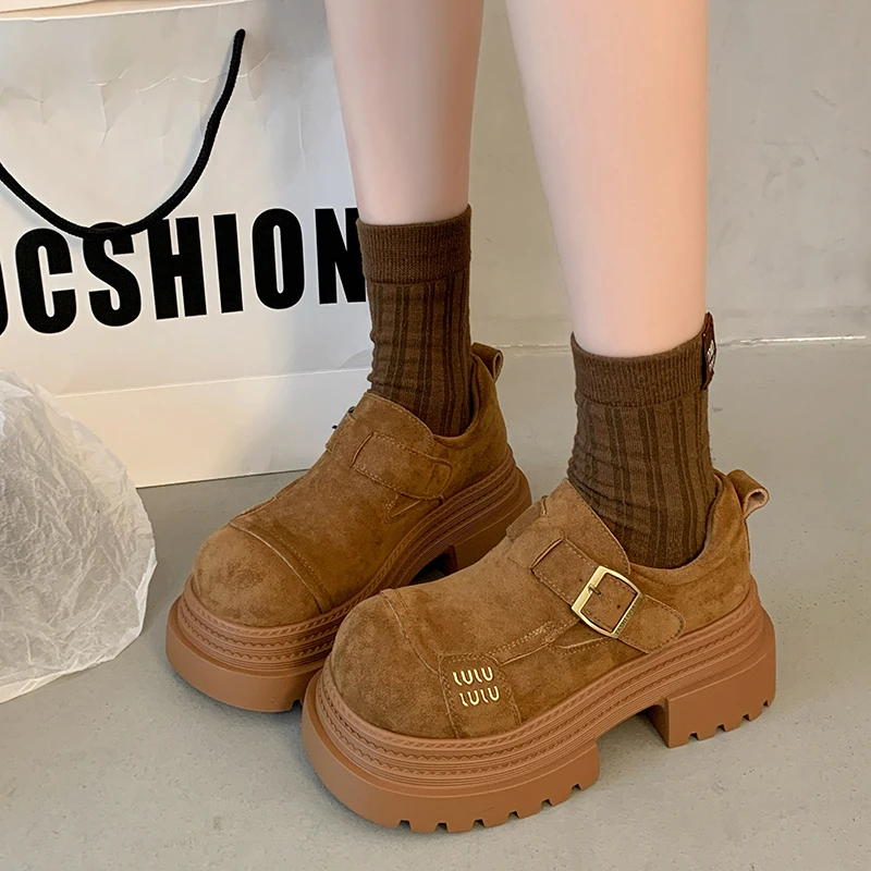 Thick Bottom with Round Head Waterproof Table Fashion All Comfortable Non-slip Breathable Casual Wear-resistant Women's Shoes