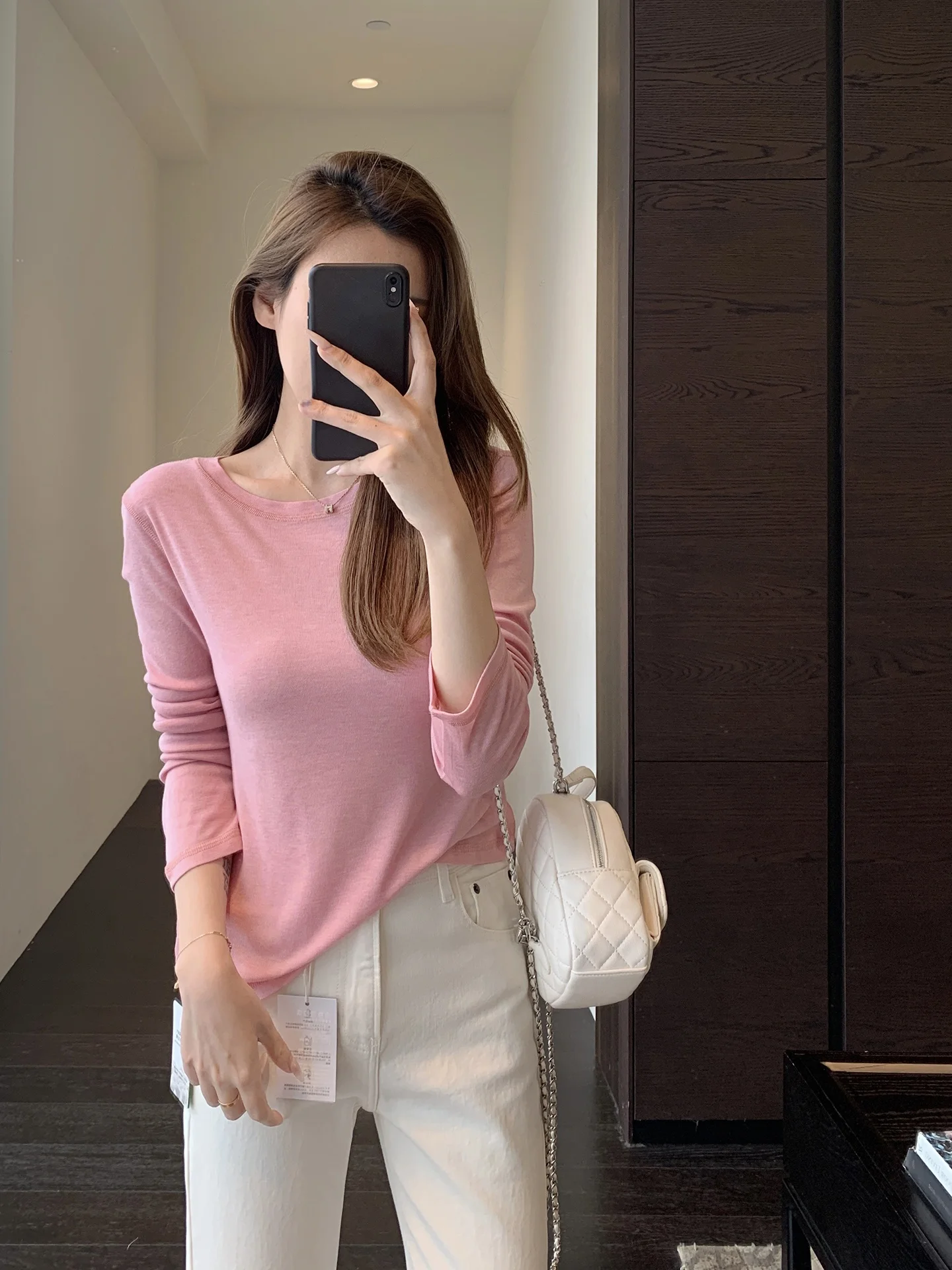 

Шелковая футболка с длинным рукавом, женская повседневная футболка с защитой от солнца и кондиционирования воздуха, топ с круглым вырезом, свободный крой, весна-лето, новое поступление