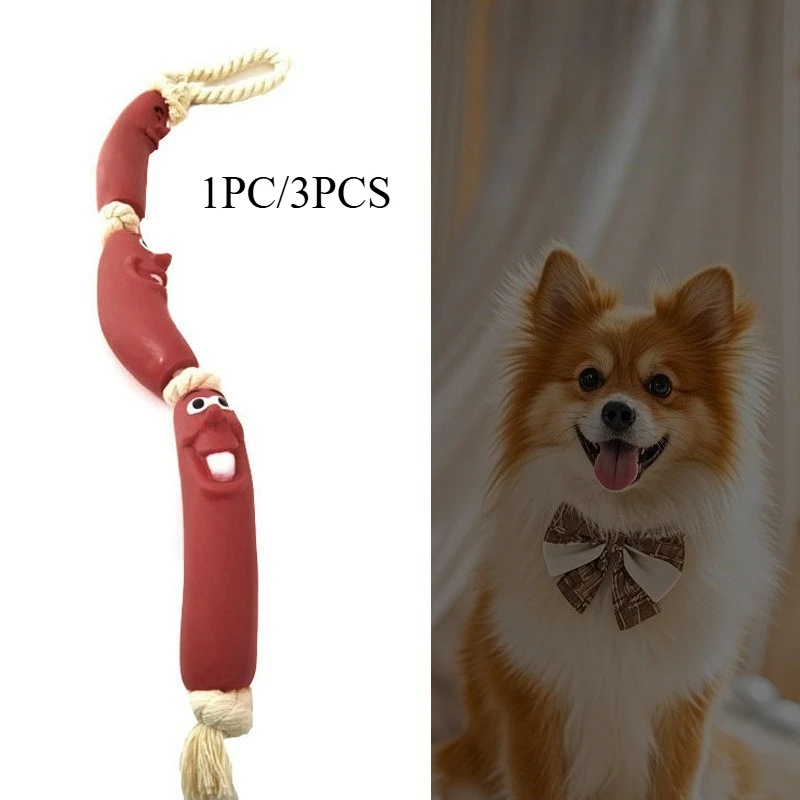 1pc/3pcs Hund Kauen Spielzeug Simulierte Wurst Form Interaktive Ausbildung Reinigung Zähne Hund Spielzeug Baumwolle Seil Hund zubehör