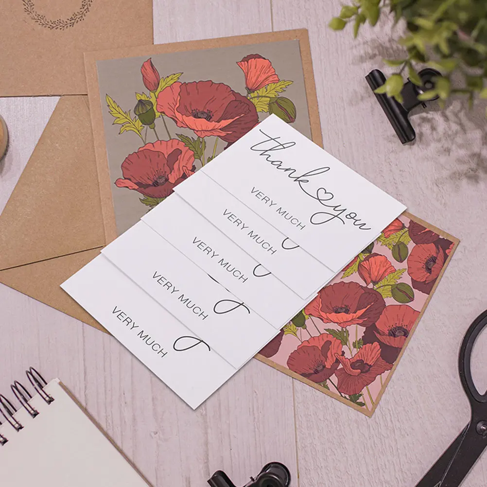 

100 шт. открыток с благодарностью для малого бизнеса, простой дизайн с цветовыми акцентами, элегантный стиль для салонов, магазинов, подарочной упаковки