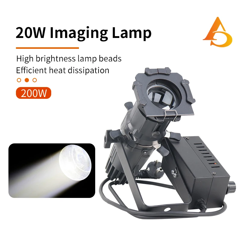 DMX 20w Profile Spot Light  Zoom Imaging Lamp WW/CW 2In1  For Theater Auto Show Stage Lighting