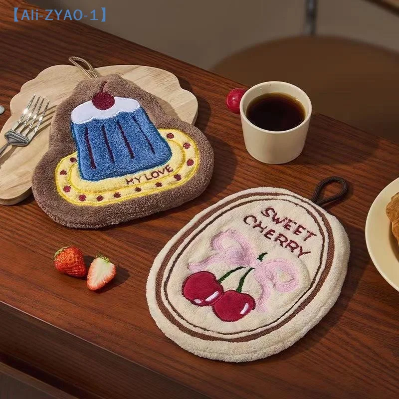 【ZYAO-1】Hand Towel Bathroom Absorbent Hand Towel Wall Hanging Cloth Thickened Handkerchief For Kitchen Hand Towel Cleaning Cloth