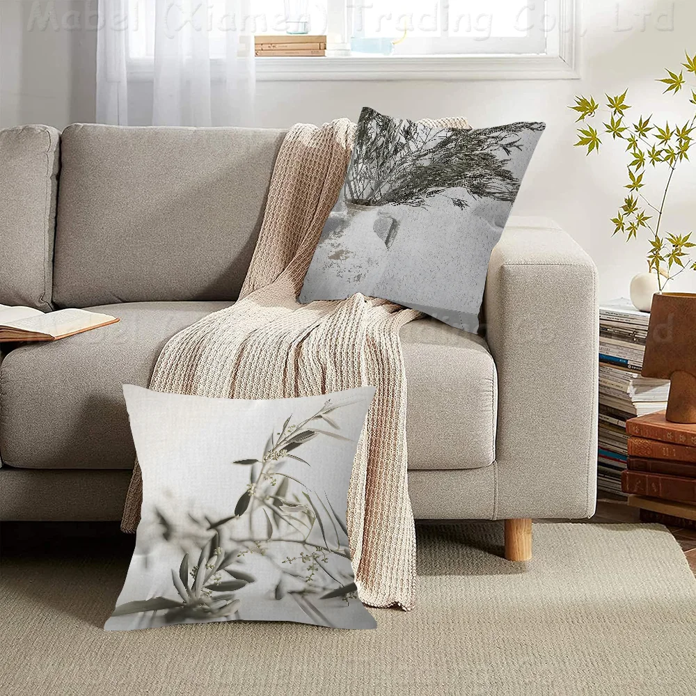 

Scandinavian Minimalist Wall Art Italy Olive Tree Branches Leaves-01 Cushion Cover Inches Farmhouse Decor Home Throw