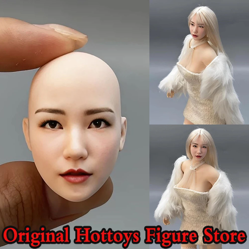 In Stock 1/6 Scale Female Soldier Head Sculpture Wen Wen Mature Girl Head Carving For 12-inches Action Figure Model Doll Toys