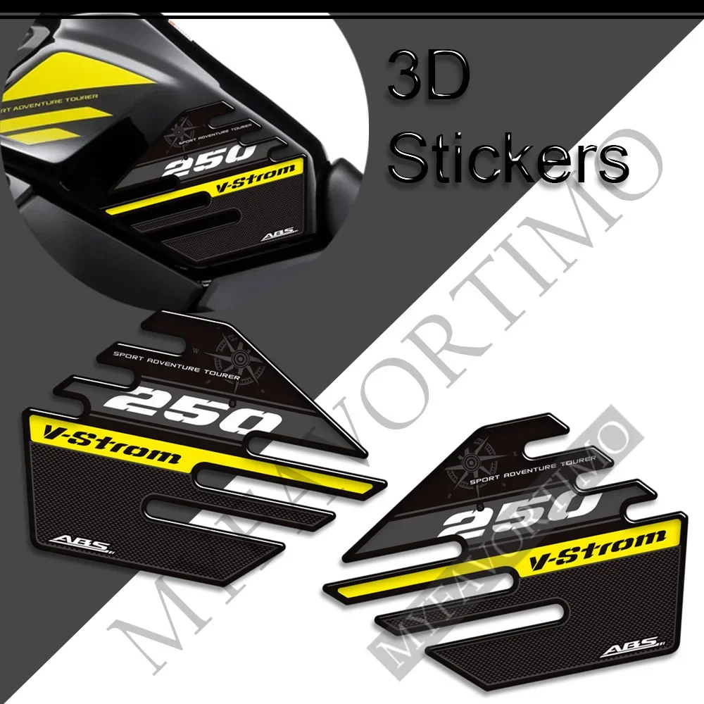 Pegatinas de empuñaduras de almohadilla de tanque para Suzuki V-STROM, VSTROM V STROM DL 250 SX 250SX Adventure, protección contra Gas y combustible, Kit de rodilla