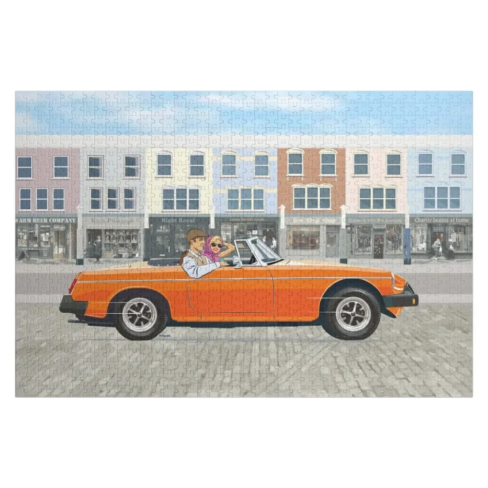 Blaze Red 'B' Roadster – the Classic British Sports Car (*RHD) Jigsaw Puzzle Custom Gift Personalized Gifts Wooden Animal Puzzle