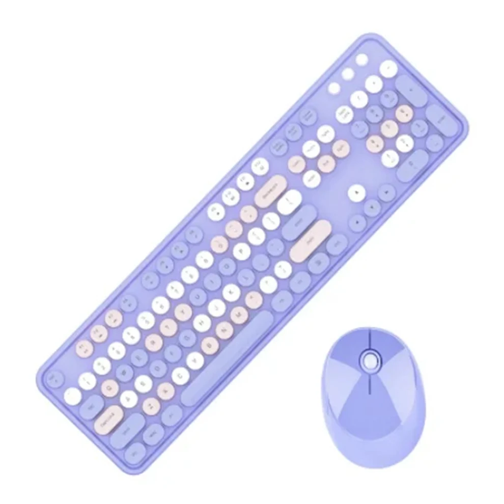 Mofii 2.4G Keyboard and Mouse Kit Cute Keyboard Mouse Combos Full Size Wireless Keyboard Mouse Set Compatible with Windows