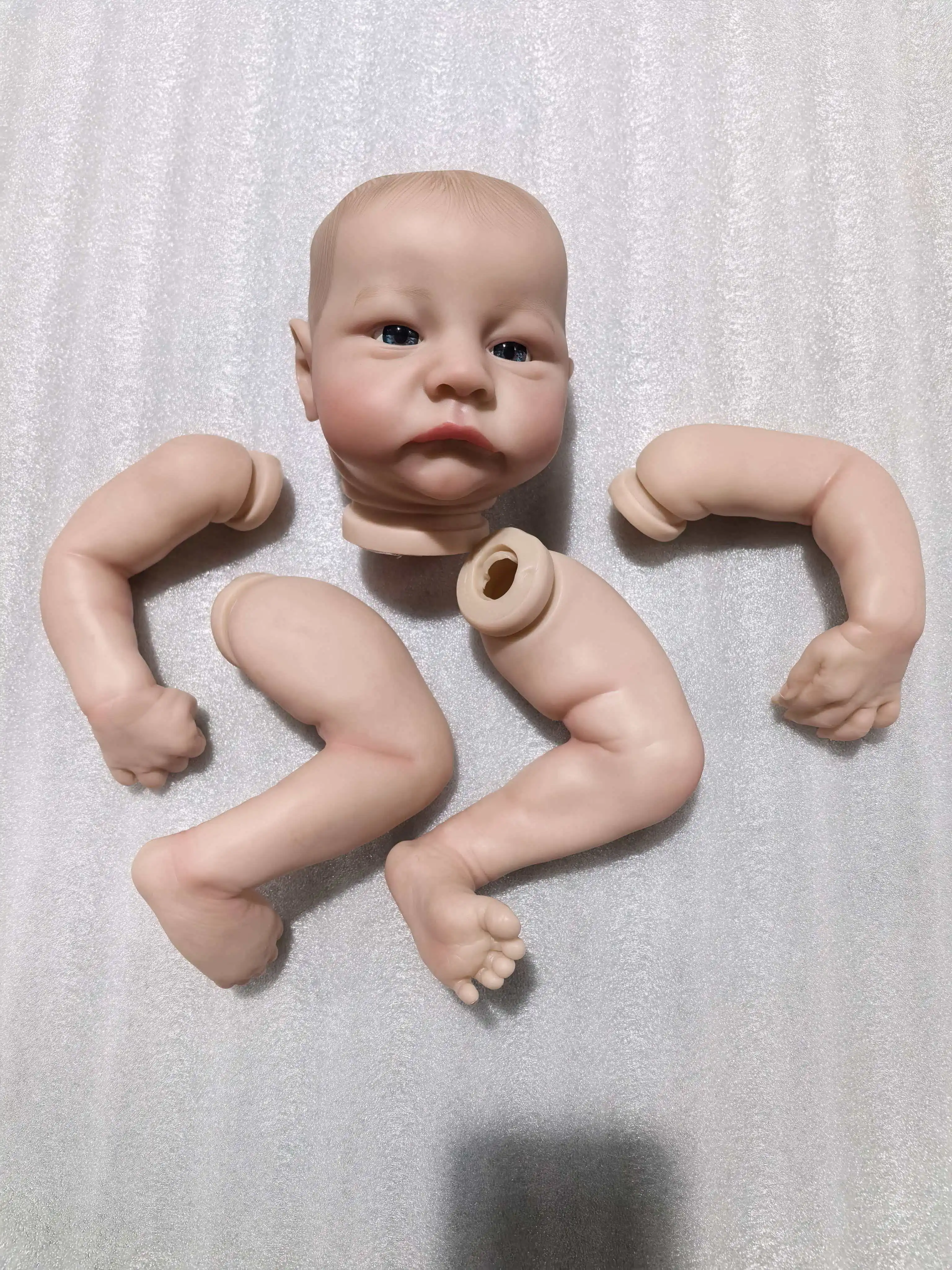 

NPK 19-дюймовая уже окрашенная кукла реборн, детали Levi Awake, реалистичная детская 3D-окраска с видимыми венами, тканевое тело в комплекте