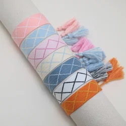 2023 New Adjustable Woven Friendship Couple Bracelet For Women Bohemia Braided Embroidery Tassel Bangles Fashion Jewelry Gift