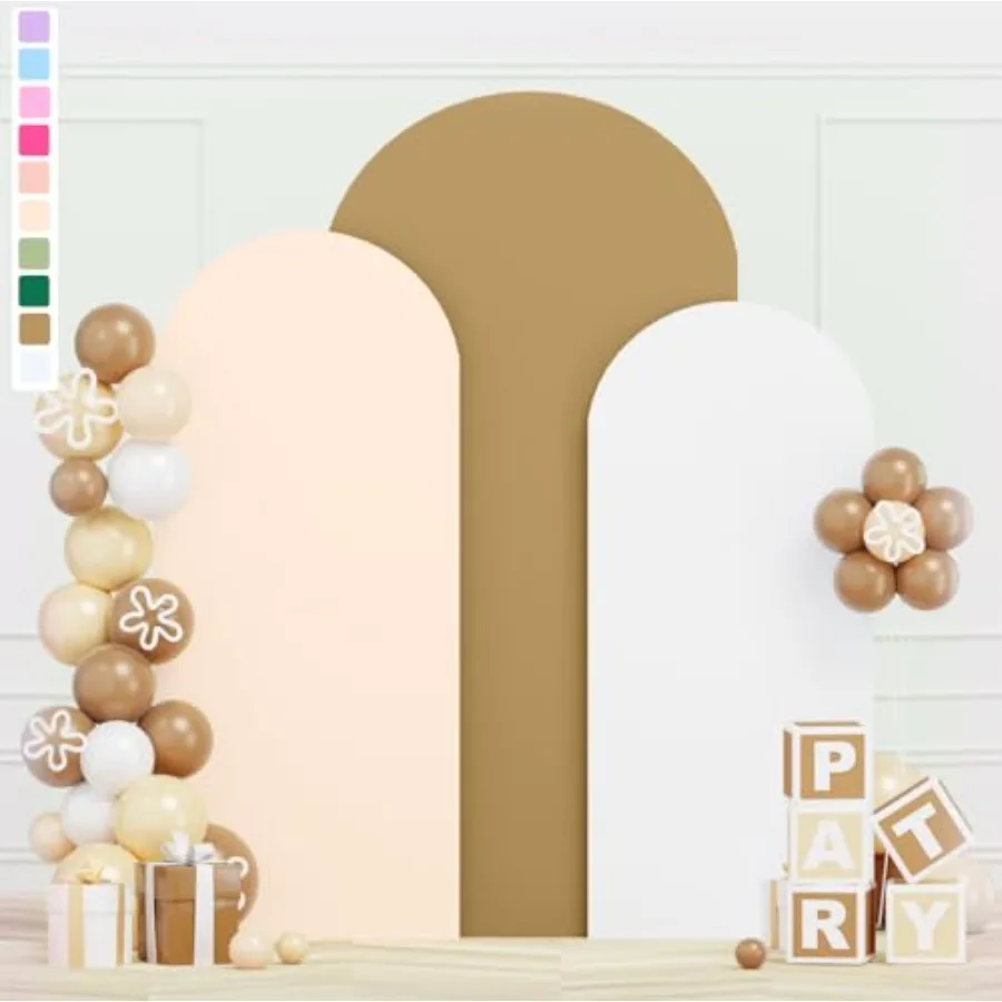 

Multicolored Arch Covers Stretchy Backdrop Set of 3 Wedding Arch Cover 4FT 5FT 6FT Spandex Fitted Arch Backdrop Cover Round Top