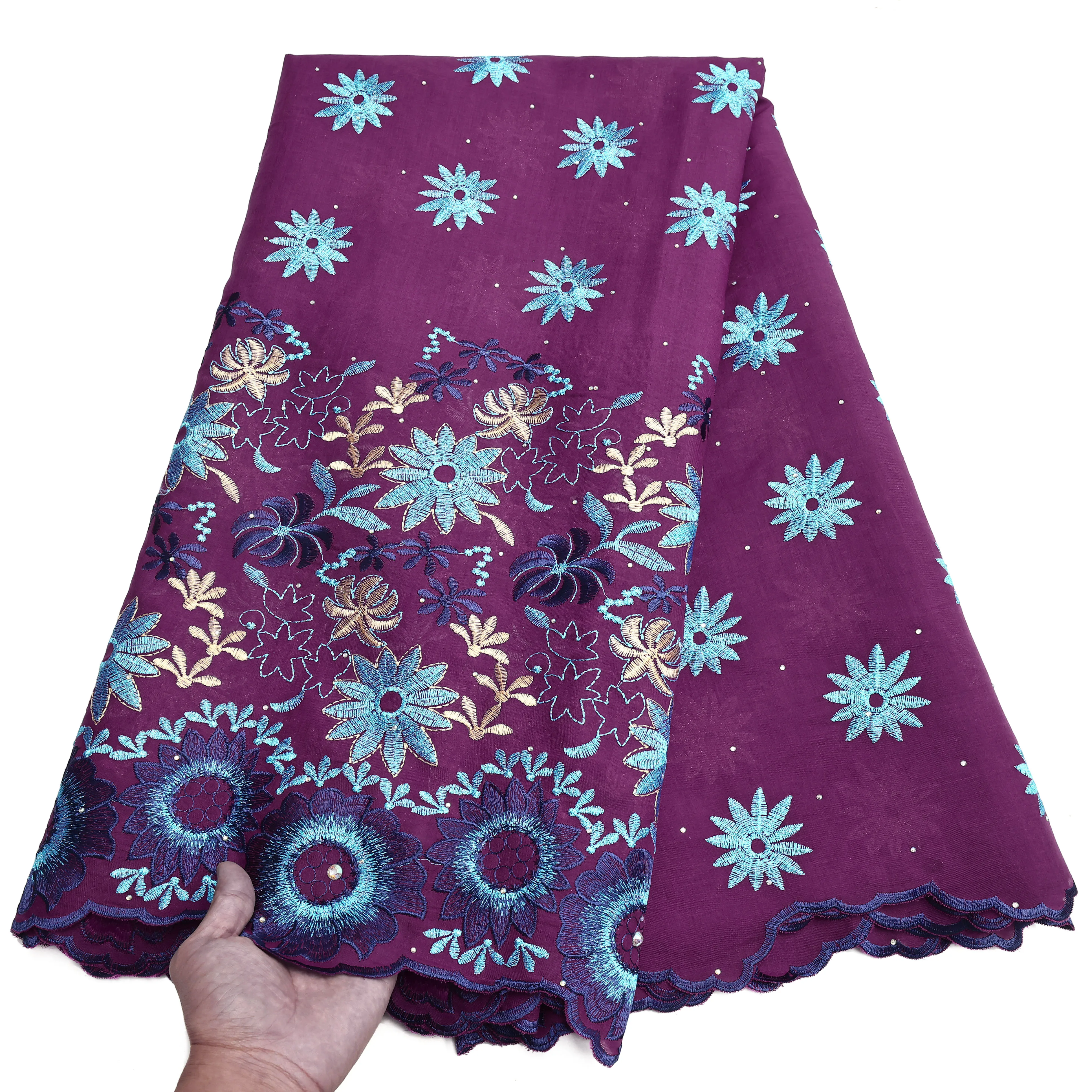 القطن السويسري الفوال الدانتيل أحدث جودة عالية جبر الدانتيل 5 ياردة المطرزة الطباعة الأفريقية نسيج القطن الدانتيل فساتين الزفاف