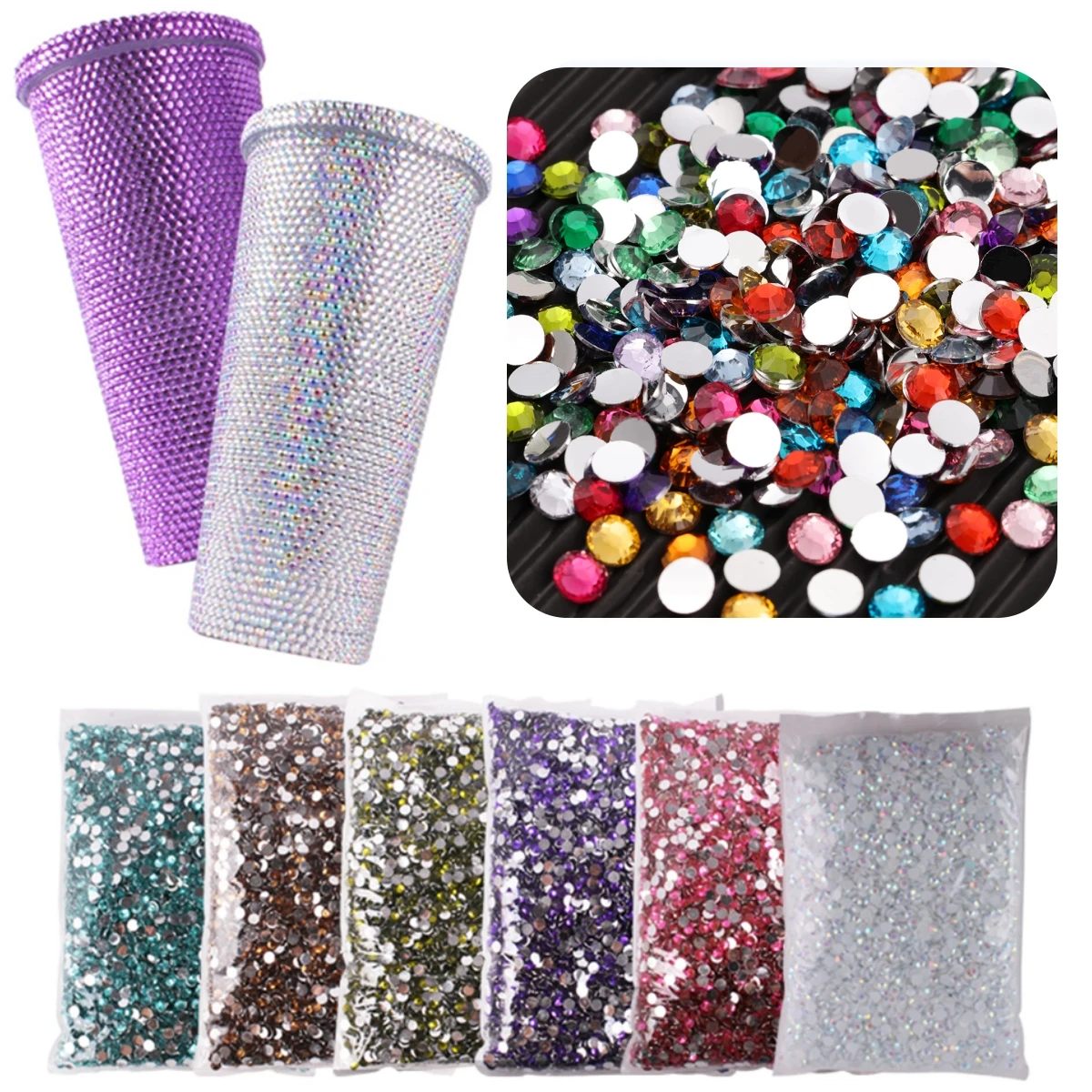 Big Package 2-6mm Resin Non Hot Fix Rhinestones Bulk Wholesale Flat Back Plastic Crystals Nail Diy Glitters Cтразы Stone