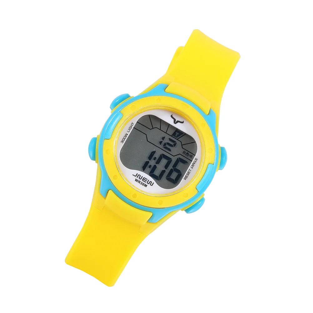 

Multifunctional Waterproof Sports Watch Kids Yellow Cartoon Design Precise Quartz Movement Comfortable Wristband Students Watch