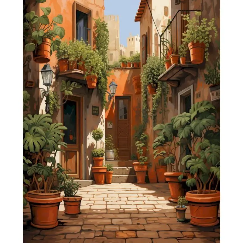 

RUOPOTY Landscape Paint by Number Kit for Adults DIY Acrylic Painting Set For Art Home Wall Decor Crafts