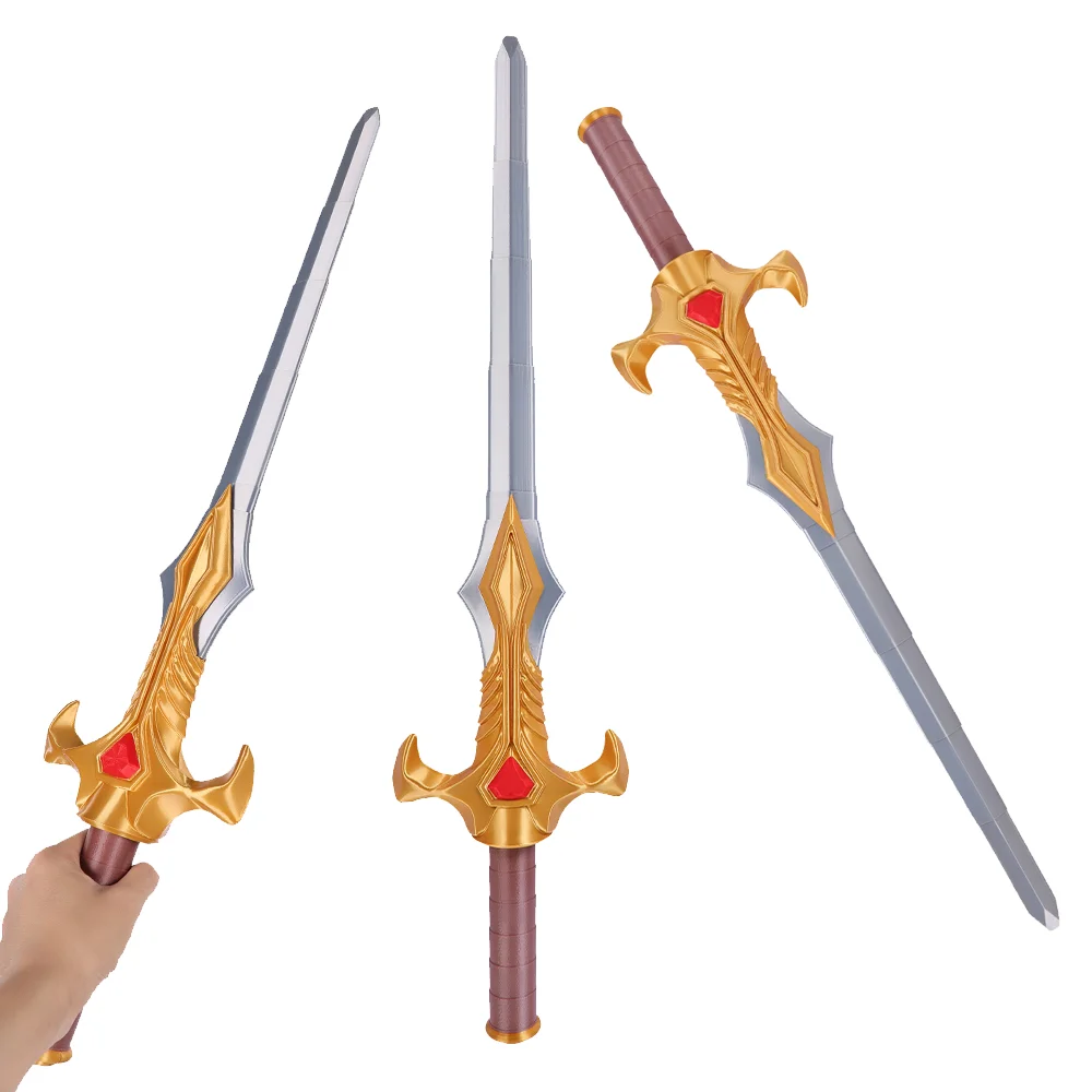 Disfraz de Teela, espada larga, accesorio con mango dorado, armas de Guerrero de Fantasía, Paladín, accesorio de disfraz para Halloween, carnaval, juguete