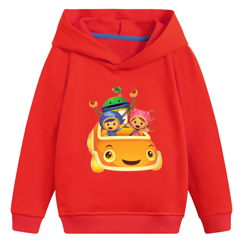 Kids Hooded Hoodies Team Umizoomi Bot Milli Geo Cartoon Cute Children Sweatshirts Girls Clothes Baby Boys Pullover Cotton Tops