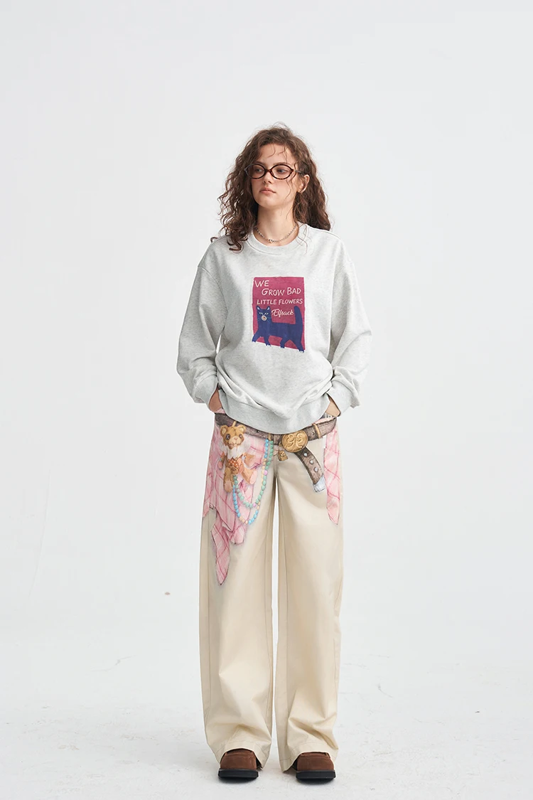 ELFSACK Damen-Sweatshirt mit Grafik- und Slogan-Print, Alltags-Outdoor-Oberteil – Detail 7