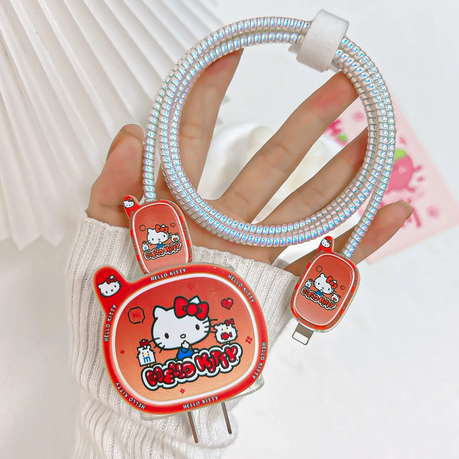 Новый защитный чехол для кабеля передачи данных Hello Kitty Sanrio 18 Вт/20 Вт для Iphone 13 зарядное устройство для iPhone 14 мультяшный противоударный чехол для зарядного устройства