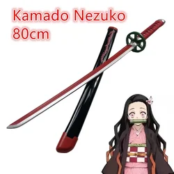 Demon Slayer Sword Weapon Kamado Nezuko Cosplay Sword 1:1 Anime Ninja Knife wood toy 80cm