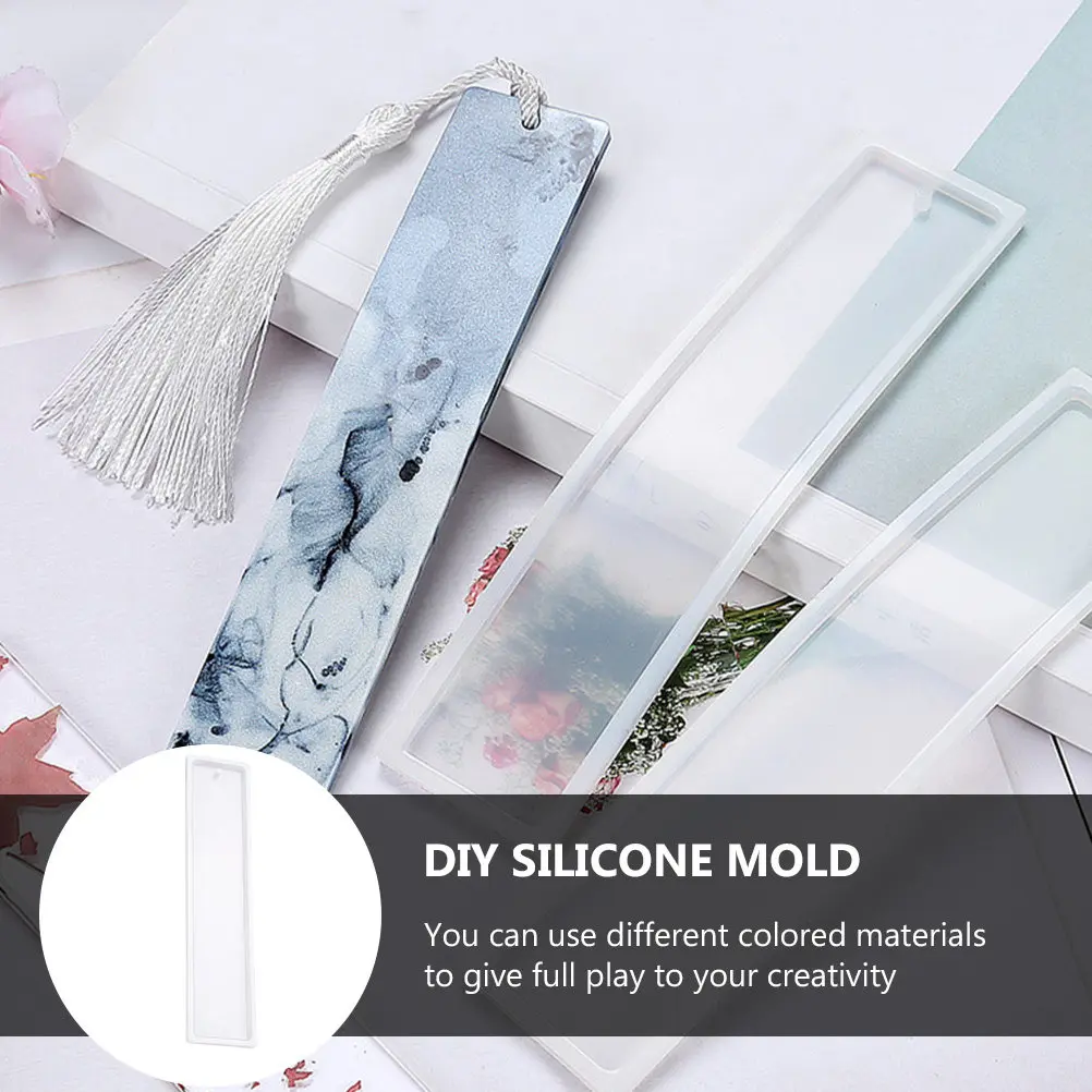 15Pcs Reusable Silicone Bookmark Mold Kit Creative DIY Blank Mould for Epoxy Resin Book Mark Making Craft Supplies