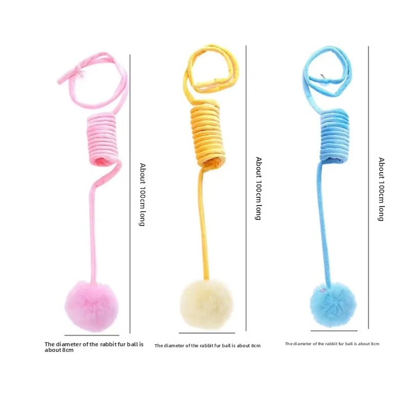 

Pet Cat Toy Self-hi Suction Cup Spring Rabbit Hairball Interactive Toy Plush Fun To Pass The Boring Cat Toy Supplies