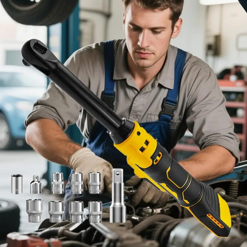 

Extended Electric Ratchet Wrench 3/8Inch Impact Removal Screw Nut Cordless Driver Power Tools For Dewalt 21V Battery