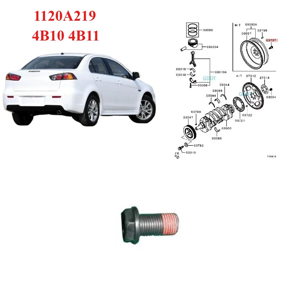 

1 Piece MT 4B10 4B11 Flywheel Bolt for Lancer CX CY Crankshaft Screw for Outlander CW GF GG Wheel Screw for ASX GA 1120A219