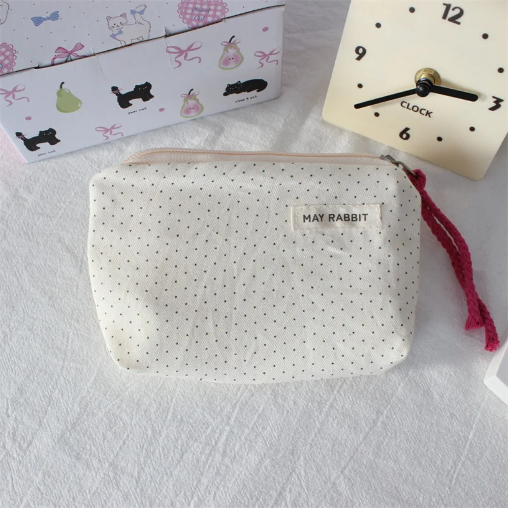 

Cute Portable Coin Wallet Korean Style with Tie rope Coin Purse Dot Love？ Coin Pouch