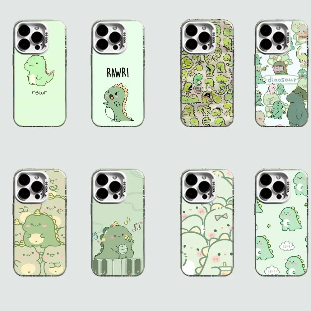 

Cute Dinosaur White Shockproof Phone Case For iPhone 16,15,14,13,12,11,Pro,XS,Max,Plus,Mini,SE