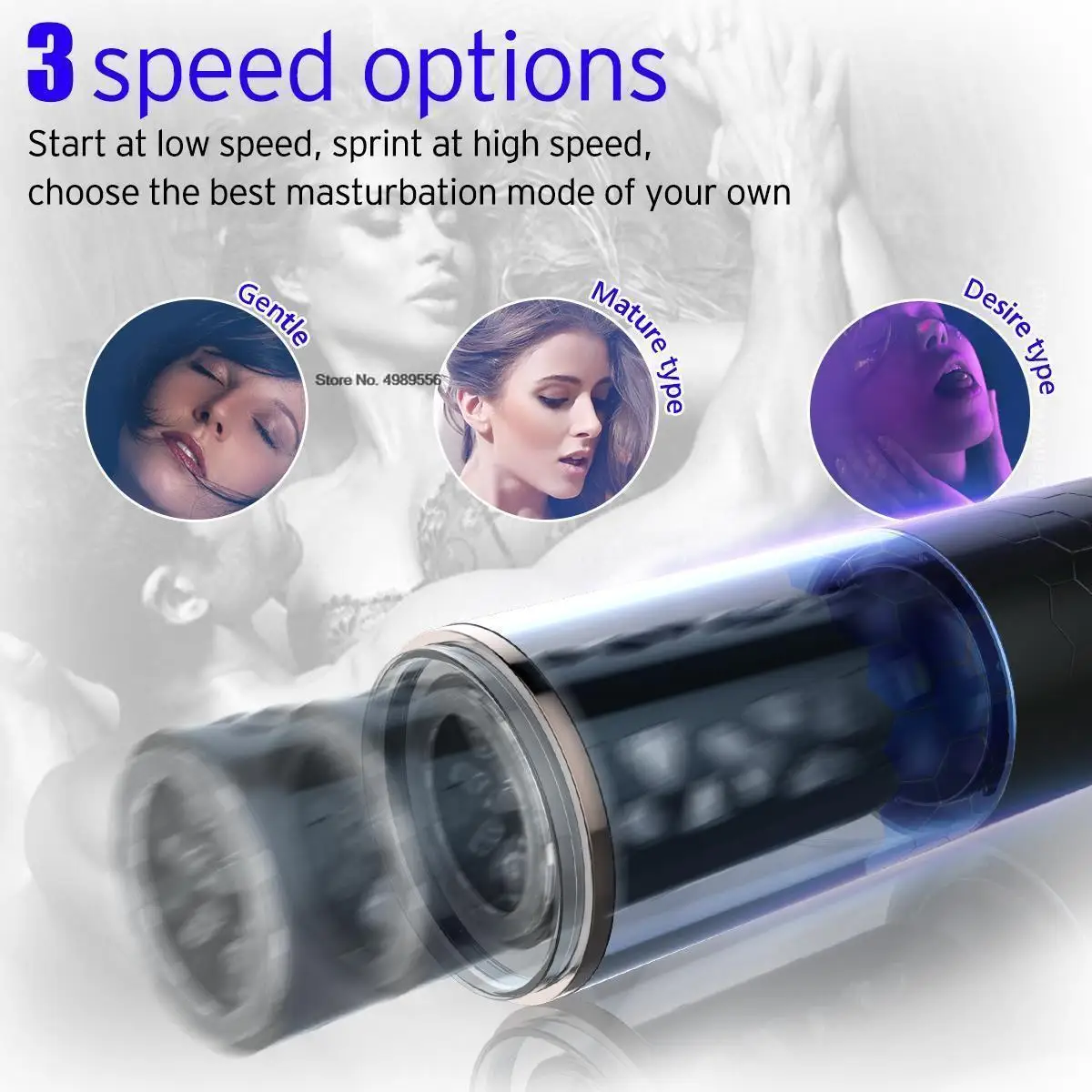 Masturbators For Men Silicone Pussy Vaginas For Men Sex Toys For Men 6 Thrusting 3 Spinning Suction Modes with bluetooth image 3