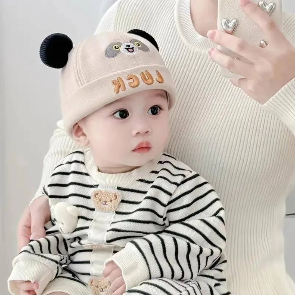 

New Cute Panda Baby Brimless Hat Cartoon Casual Infant Beanie Cap Dome Melon Cap Kids